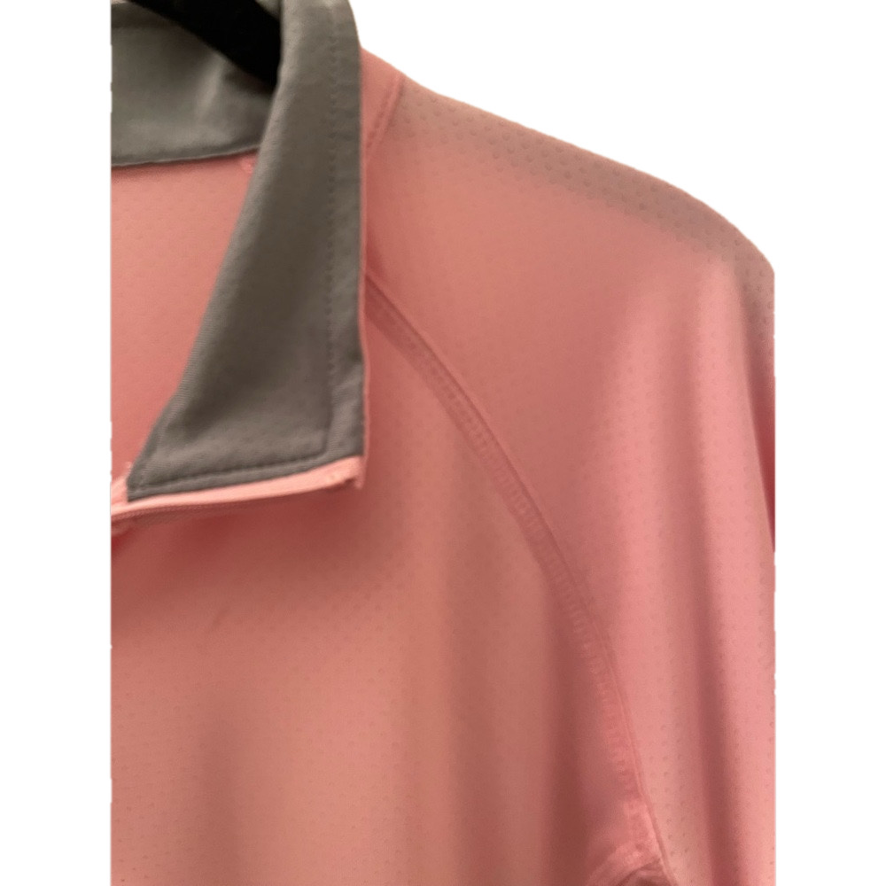 Bold Spirit Vintage Lt Pink Full Zip Perforated Mesh Jacket Grey Collar & Stripe - Picture 7 of 16